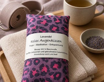 Augenkissen lavendel / Eye Pad / Yoga / Entspannung / Meditation / Meditieren / Migräne / Lavendel Relax Augenkissen / Yoga eye pad Leopard