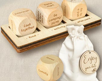 Romantic Date Night Idea Dice Wood Set