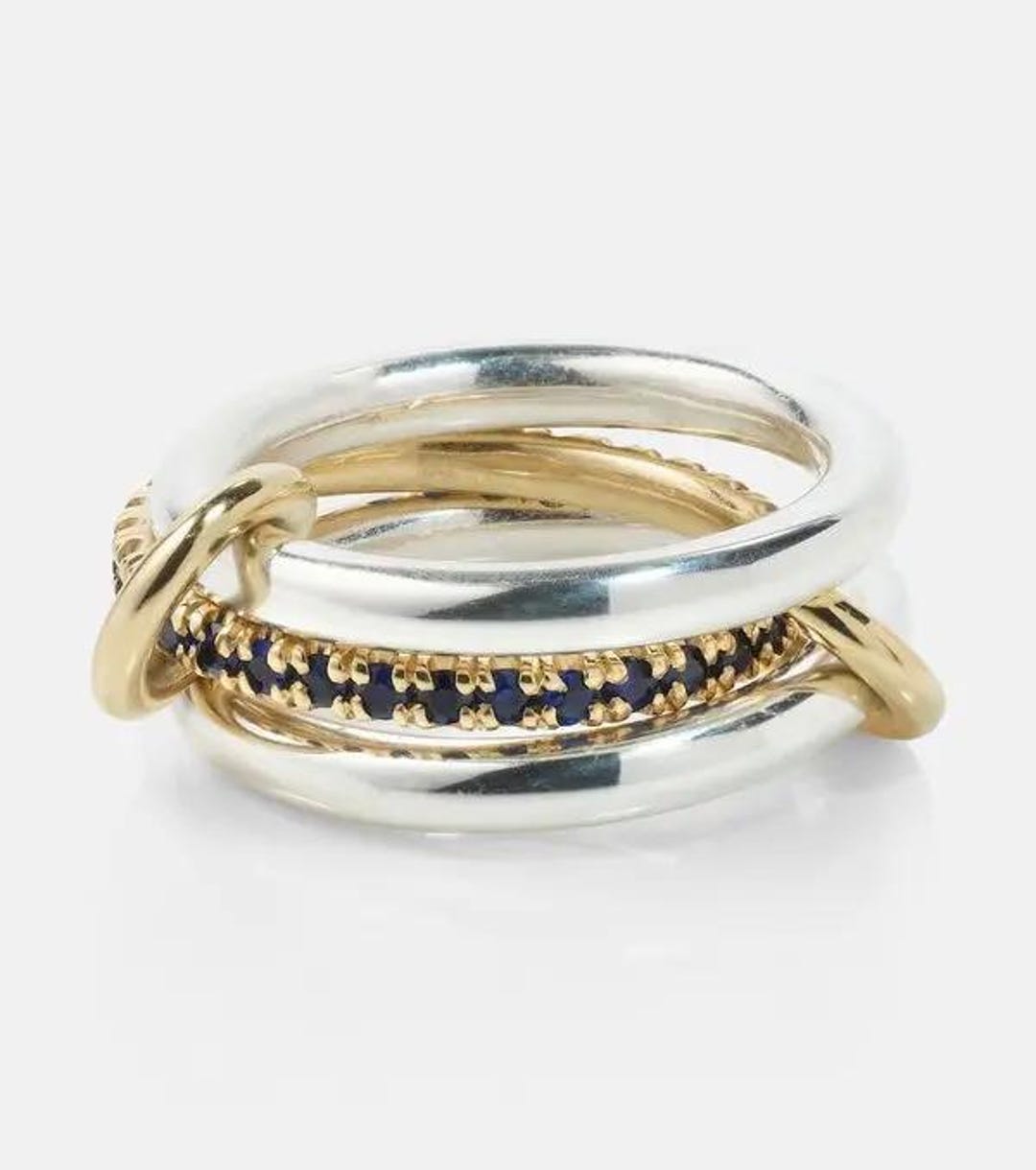 Full Ring 18k Gold Plated Black Onyx Full Eternity Multi Linked Band ...