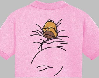 Sleeping Simpson Cool Jacket Front & Back Embroidery pattern Machine Files 8x8 Emb Dst Pes Exp Pxf Vip Vp3 Pdf For Color