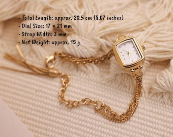 Vintage Damarmbandsklocka Minimalistisk Kvartsklocka med liten urtavla Guld Silver Elegant Kedjearmbandsklocka Vår Sommar Present till henne