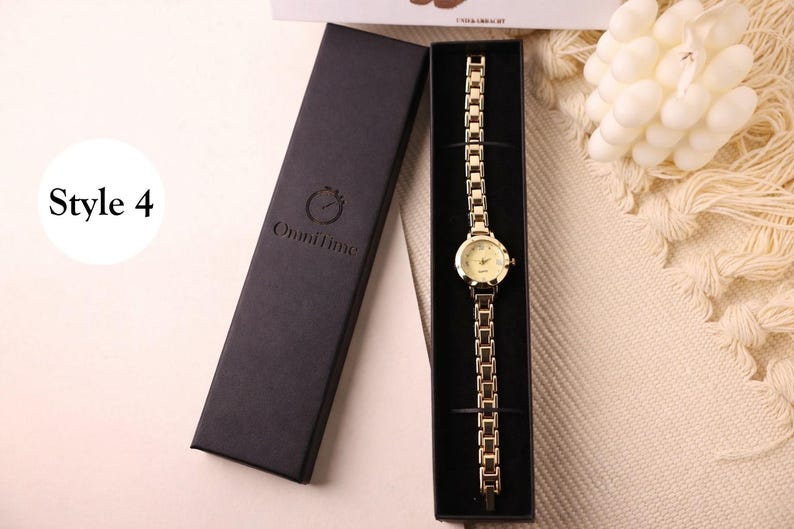 Blommig armbandsklocka för kvinnor, dekorativ urtavla med smyckesklocka och personlig presentask, elegant armbandsur som present till henne bild 9