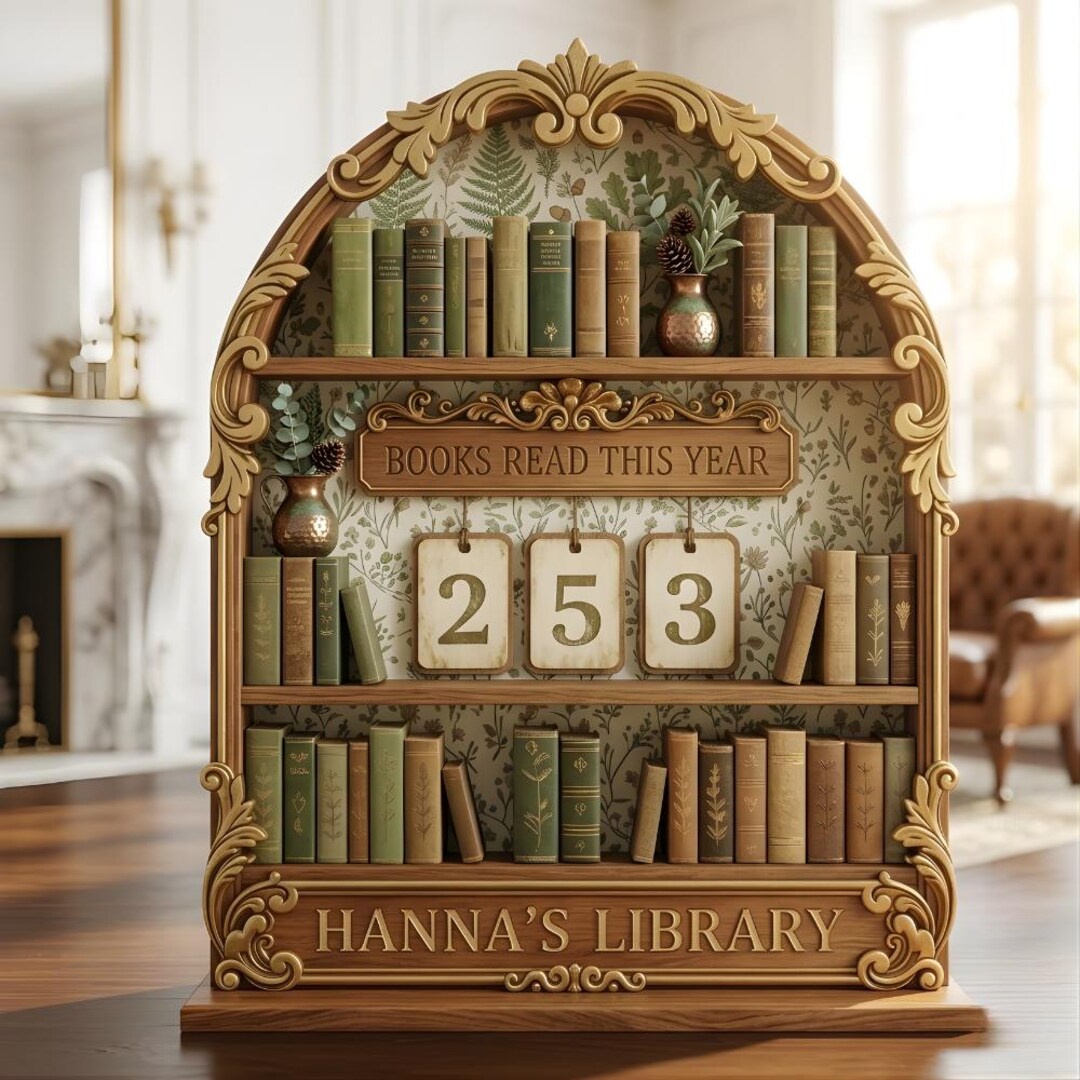 Personalized Vintage Floral Book Tracker, Books Read This Year, Reading Counter Sign ...