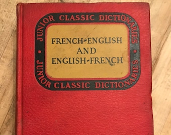 Vintage French-English Dictionary: Junior Classic Edition, 1945