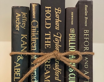 Black Decorative Book Bundle: Staging Books, Coffee Table Decor