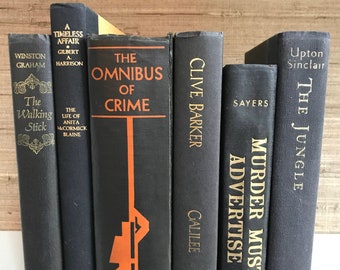 Black Decorative Books: Staging Bookshelf Decor, Set of 6