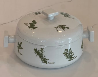 Herb Garden Taste Setter Japan, covered casserole dish,3 quart,1970's,retro ovenware,vintage kitchen