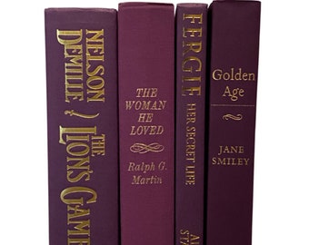 Purple Decorative Book Stack, Library Decor, Staging Books