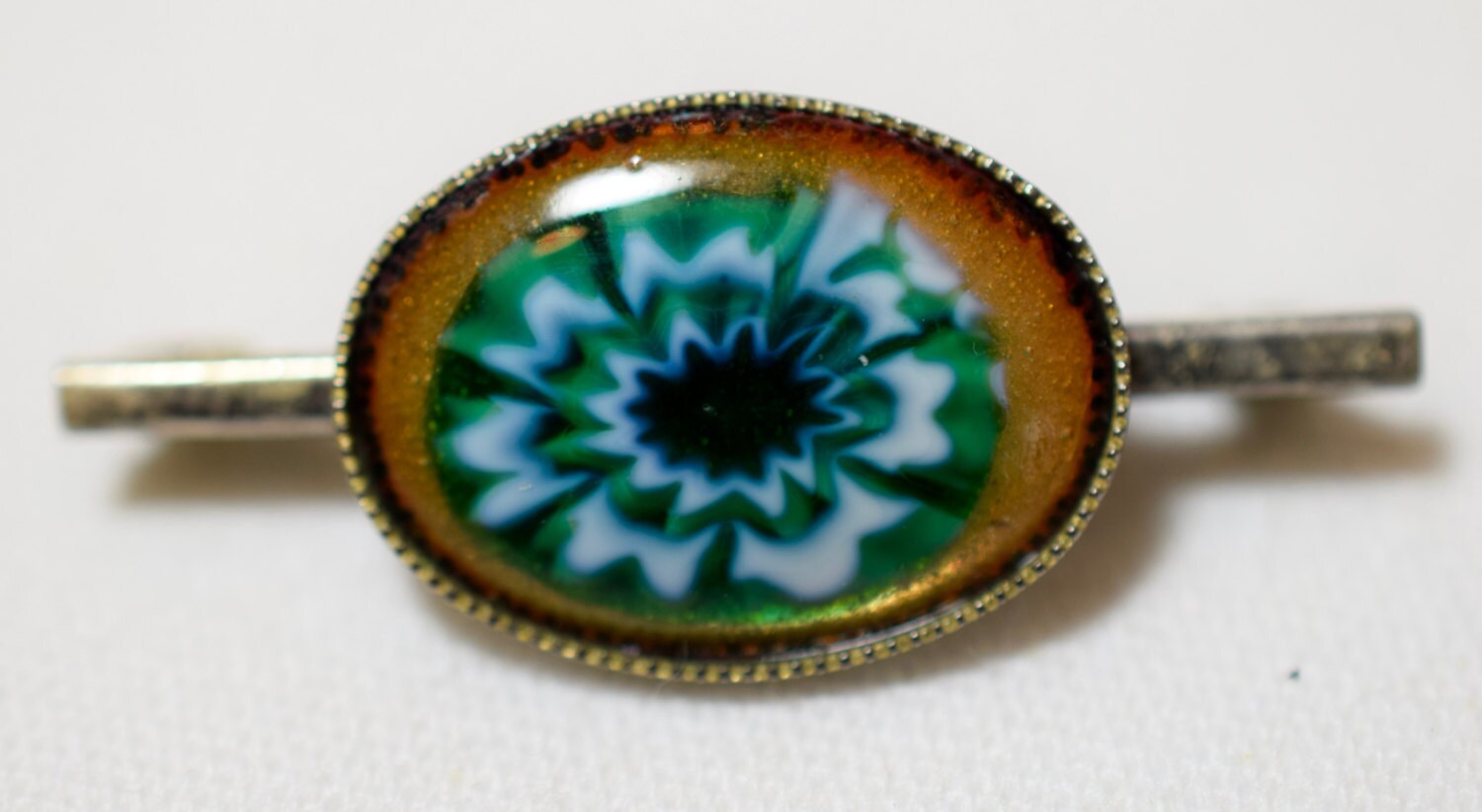 Vintage cabochon inclusion floral brooch, amber,green white,inclusion jewelry,pin,jewelry,vintage, cabochon