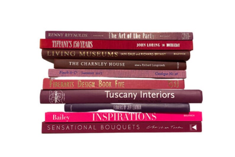 Berry Color Book Stack Berry Color Decorative Book Stack: Photography Props, Bookshelf Decor ...
