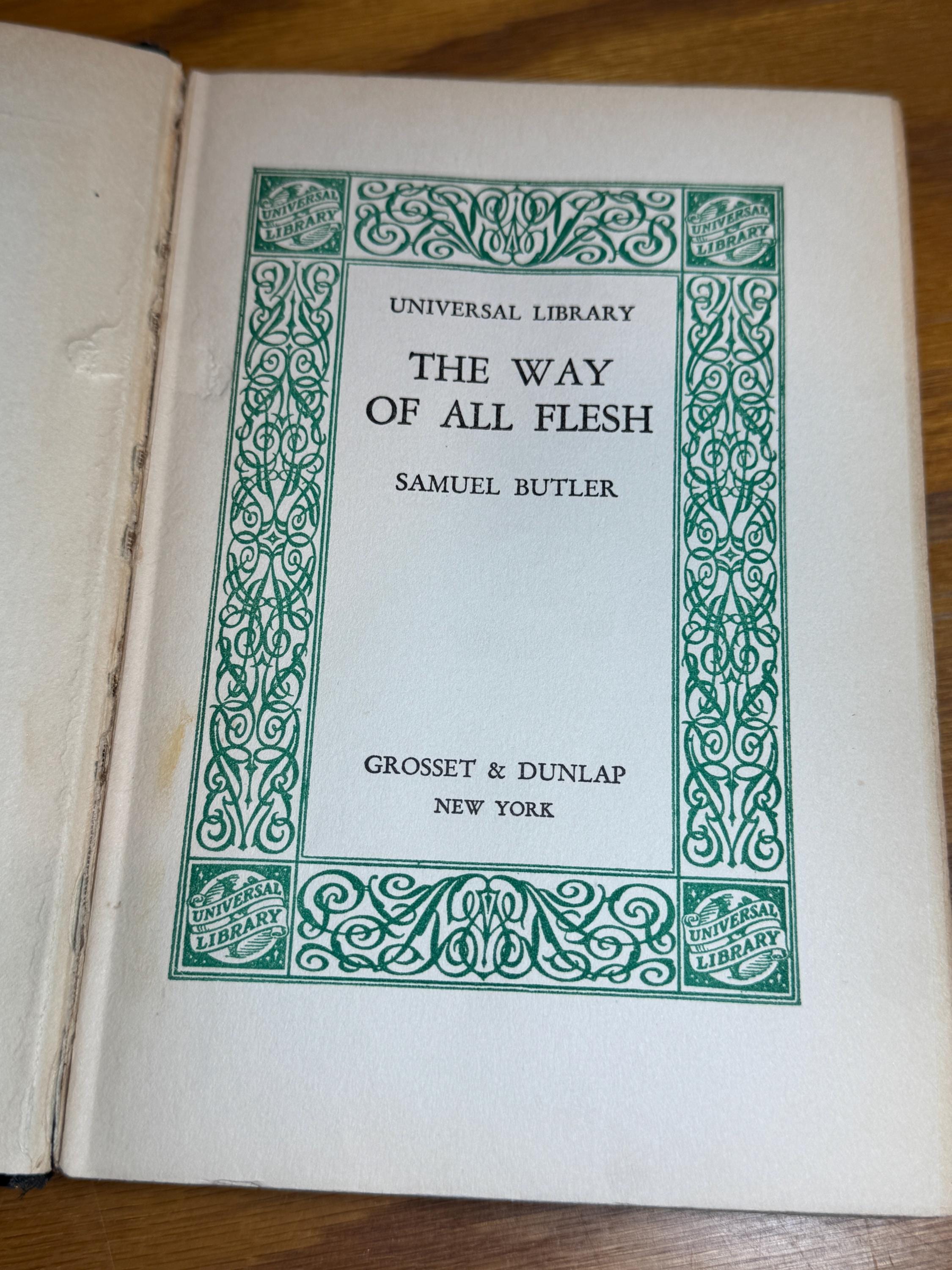 Vintage the Way of All Flesh,samuel Butler,universal Library