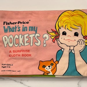 Vintage Fisher Price Cloth Book: What&#39;s in My Pockets, 1970s