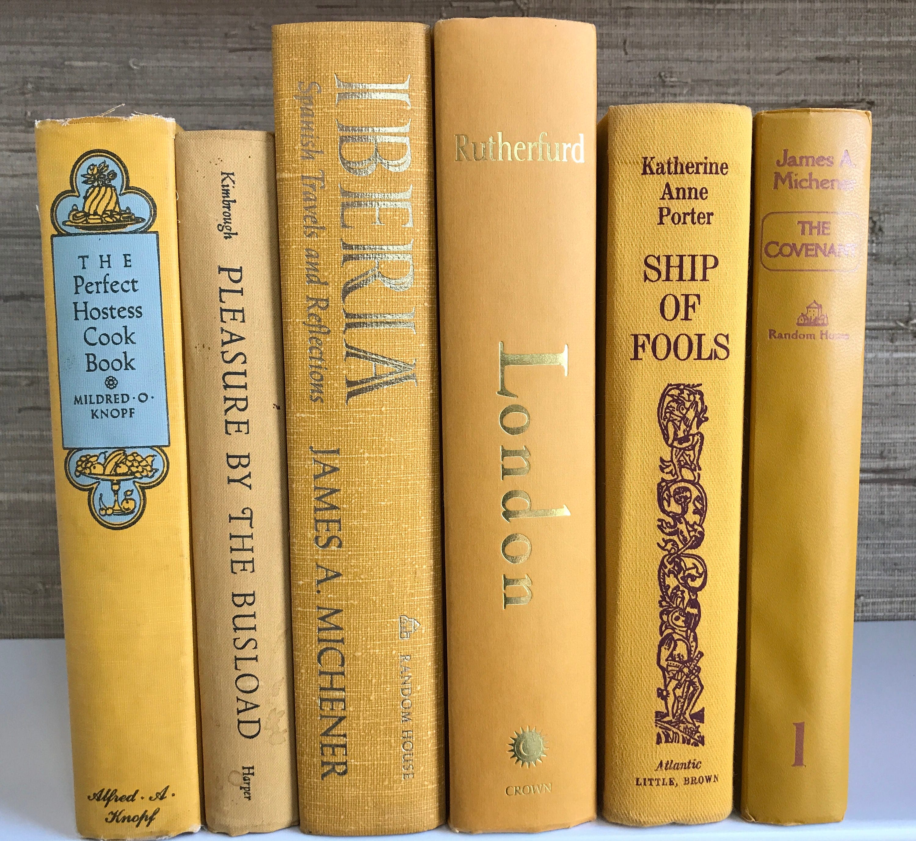 Gold yellow decorative books gold vintage booksHome Etsy