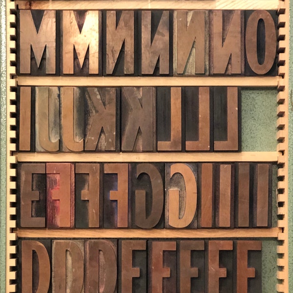 Vintage Wooden Letterpress Blocks and Type. Approx 3" Wood Letters. Pick your letter or punctuation,old wooden letters,craft supply,