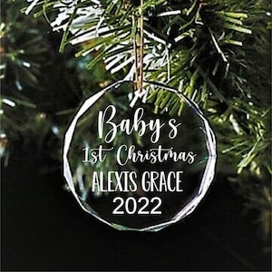 Baby&#39;s First Christmas Ornament-Crystal Ornament-Personalized Ornament-Ornament- 2022 Ornament-Quality Crystal Ornament-Newborn Gift