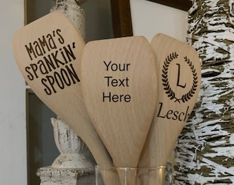 Personalized Wooden Spoon  Mother's Day Gift, Wedding Gift, Mother of the bride groom, custom, Wedding, engraved, shower, spatula, utensils