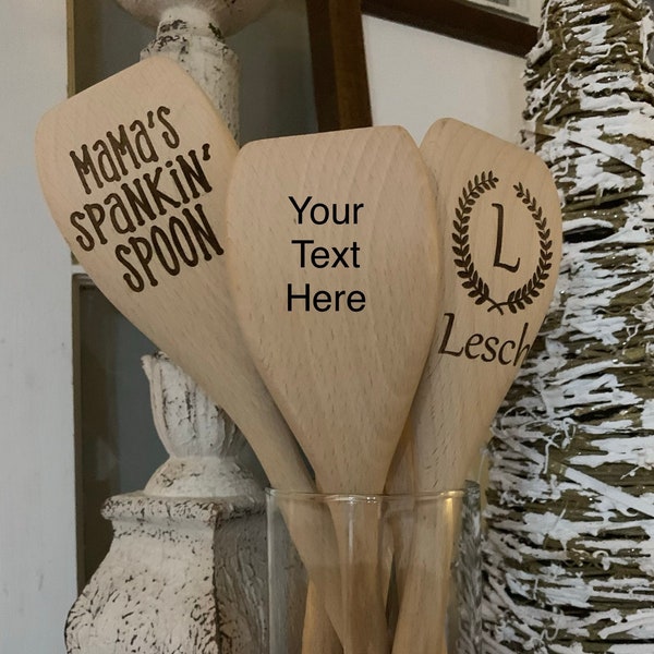 Personalized Wooden Spoon  Mother's Day Gift, Wedding Gift, Mother of the bride groom, custom, Wedding, engraved, shower, spatula, utensils