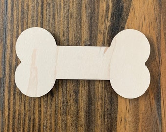 Dog Bone Unfinished Wood Cut Out, Shapes, Animals, Custom Orders, 2"-12" Variety of Size, Craft Supply, Laser Cut Designs, Dog