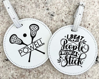 Lacrosse Sports Bag Tag, Sports Equipment Tag, Lacrosse Gift, Team Gift, Lacrosse Item