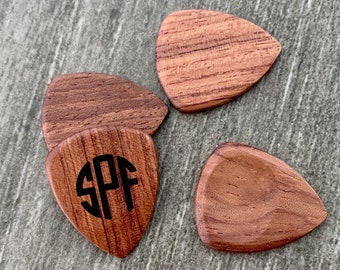 Engraved Guitar Pick- Your Text- Custom Guitar Pick-  huanghauli wood guitar pick- Wood Guitar Pick Personalized