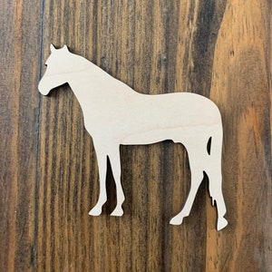 Horse Unfinished Wood Cut Out, Shapes, Animals, Custom Orders, 2&quot;-12&quot; Variety of Size, Craft Supply, Laser Cut Designs, wood Pony