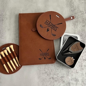 Personalized Golf Gift Set: Custom Scorecard Holder, Divot Tool & Golf Tag