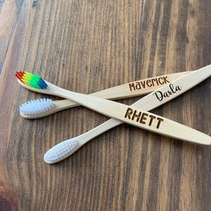 Tooth Brush- Personalized- Eco Friendly- Bamboo Tooth Brush- Wood Tooth Brush- Rainbow Tooth Brush