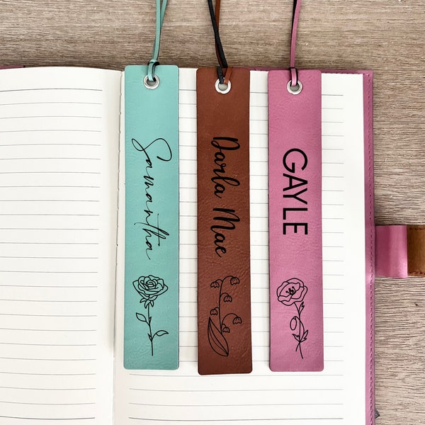 Personalized Engraved Leather Bookmark, Teacher Gift, Book Club Gift, Book lover Gift, Reader Gift, Birthday Gift, Bookmark