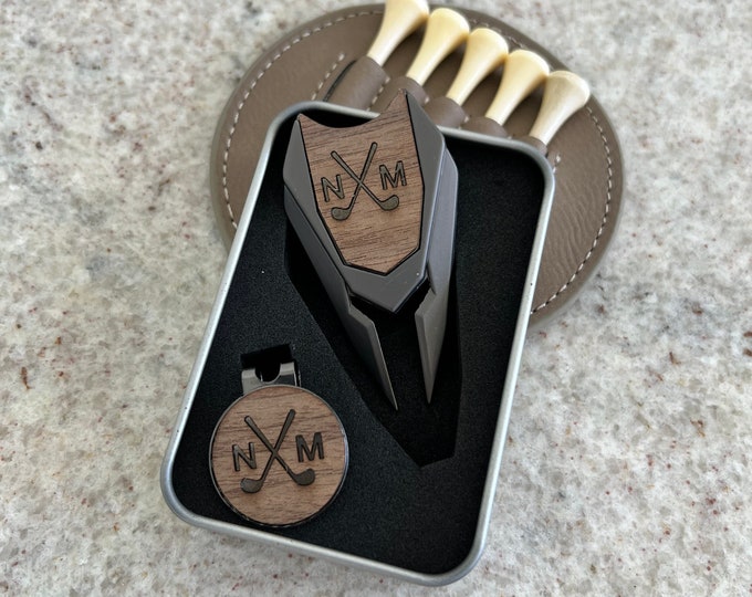 Golf Gift, Golf Divot and Ball Marker Set, Groomsmen Gift, Gift for him, Personalized Gift, Gift for Dad, Bosses Gift- Personalized Golf