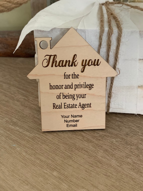 Realtor Gift- Door Hanger- Business Card- Realtor Ornament- Thank you for the privilege of being your Real Estate Agent- Personalized  ousee