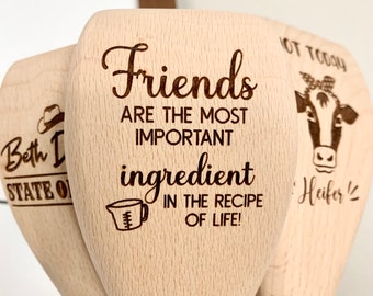 Personalized Engraved Wooden Spoon: Friendsgiving Party Favor