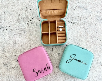 Jewelry Box,  Personalized Jewelry Boxes, Bridesmaid Jewelry Box , Travel Jewelry Case, Custom Name Jewelry Box, Bride