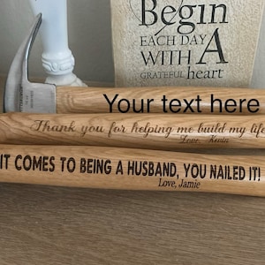 Engraved Hammer,Valentine&#39;s Day Gift,  Personalized Hammer, Monogram, Hammer, Gift for Dad, Gift for husband, gift for him, Papa Gift