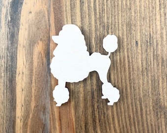 Poodle- Dog- Unfinished Wood Cut Out, Shapes, Animals, Custom Orders, 2"-12" Variety of Size, Craft Supply, Laser Cut Designs, Farm Animals