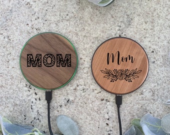 Personalized Wooden Wireless Phone Charger: Engraved 15W Qi Charger