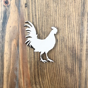 Rooster- Unfinished Wood Cut Out, Shapes, Animals, Custom Orders, 2&quot;-12&quot; Variety of Size, Craft Supply, Laser Cut Designs, Farm Animals
