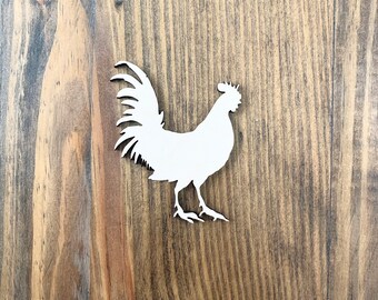 Rooster- Unfinished Wood Cut Out, Shapes, Animals, Custom Orders, 2"-12" Variety of Size, Craft Supply, Laser Cut Designs, Farm Animals