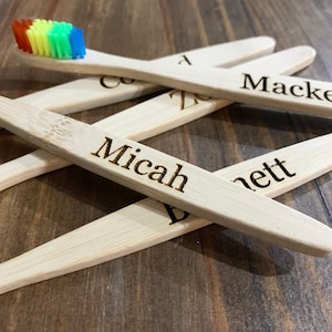 Personalized Tooth Brush- Eco Friendly- Bamboo Tooth Brush- Wood Tooth Brush- Rainbow Tooth Brush
