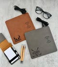 Leather Charging Mat- Personalized Phone Charger Mat- Office Gift- Gift for His or Hers- Gift For Dad- Phone Charger-Monogram Gift