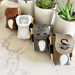 Golf Ball Tee holder, Golf Bag Pouch, Golf Gift for him, Personalized Golf Ball and Tee holder with clip