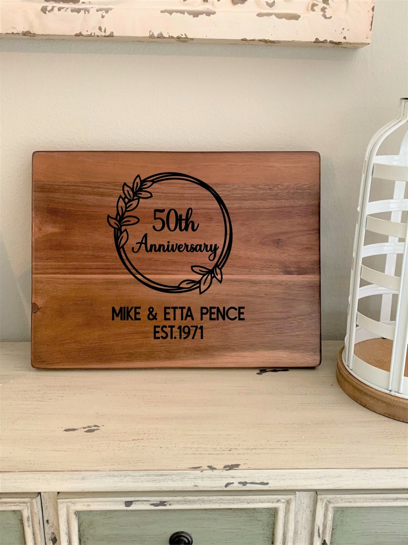 50th Anniversary Cutting Board 50th Anniversary Gift Etsy