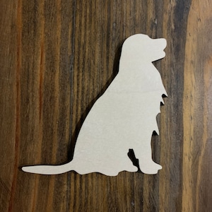 Golden Retriever Unfinished Wood Cut Out, Shapes, Animals, Custom Orders, 2&quot;-12&quot; Variety of Size, Craft Supply, Laser Cut Designs, Dog