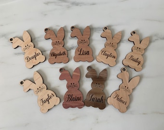 Etiqueta de nombre de cesta de Pascua, placa de nombre personalizada, etiqueta de conejito de Pascua, etiquetas de nombre, cesta de Pascua, etiqueta de Pascua personalizada, encanto de conejito de Pascua