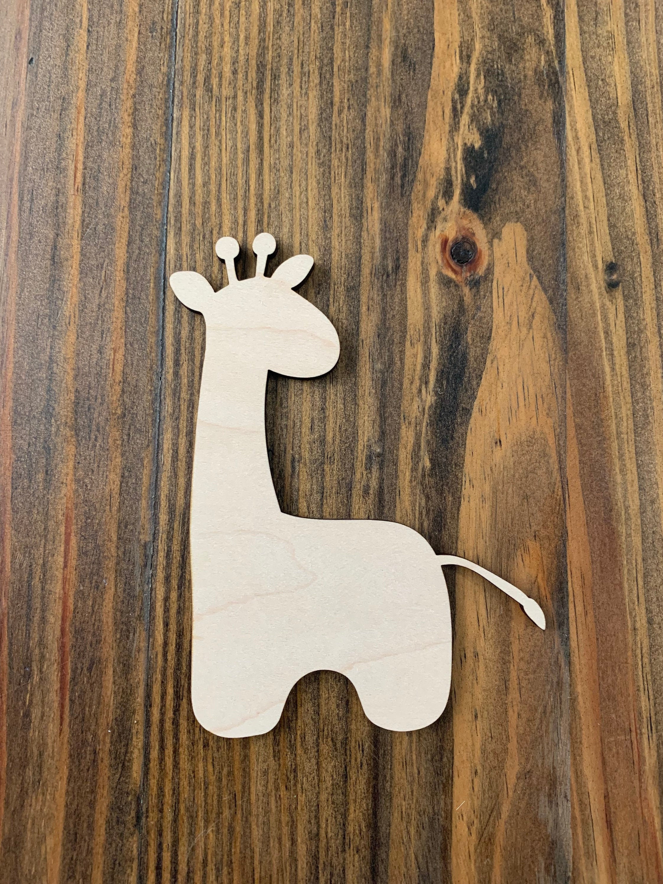 Giraffe Unfinished Wood Cut Out Shapes Animals Custom - Etsy
