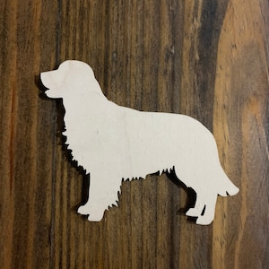 Golden Retriever Unfinished Wood Cut Out, Shapes, Animals, Custom Orders, 2&quot;-12&quot; Variety of Size, Craft Supply, Laser Cut Designs, Dog