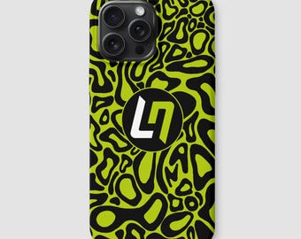 Lando Norris LN Coque de portable vert fluo, course de formule 1 abstraite, iPhone 17 16 15 14 13 Pro Max, motif LN4 Samsung Galaxy S22 S23 S24 S25