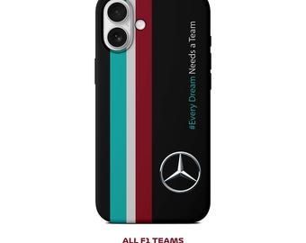 Formula 1 Team Stripe Phone Case for iPhone & Samsung, Custom F1 Team Design, Ferrari Mercedes McLaren Red Bull Gift