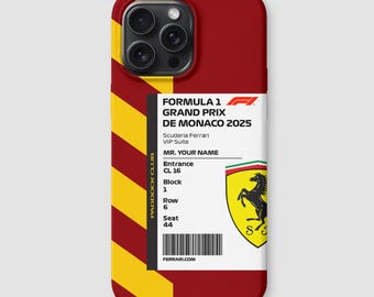 Coque de portable personnalisée Paddock Pass Formule 1, Design ticket de course VIP pour iPhone Samsung Oppo Vivo Xiaomi, cadeau pour fan de sport automobile
