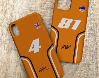 Coque de portable Lando Norris Oscar Piastri Formule 1, coque personnalisée McLaren F1 pour iPhone 17 16 15 14 13 Pro Max, Samsung Galaxy S25 S24 S23 S22