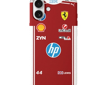 Coque de portable inspirée de F1 Ferrari Suit 2026 Charles Leclerc, Lewis Hamilton, iPhone 17 16 15 14 13 Pro Max, Formula 1 Galaxy S25 S24 S23 S22
